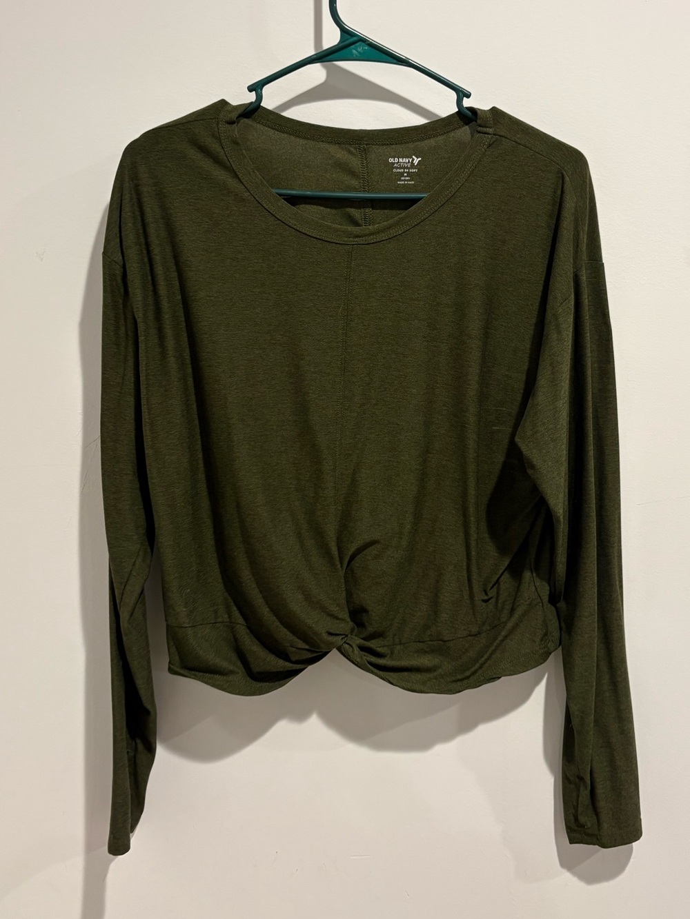 Old Navy women’s Dark Olive Green Crewneck Pullover-crop - size M